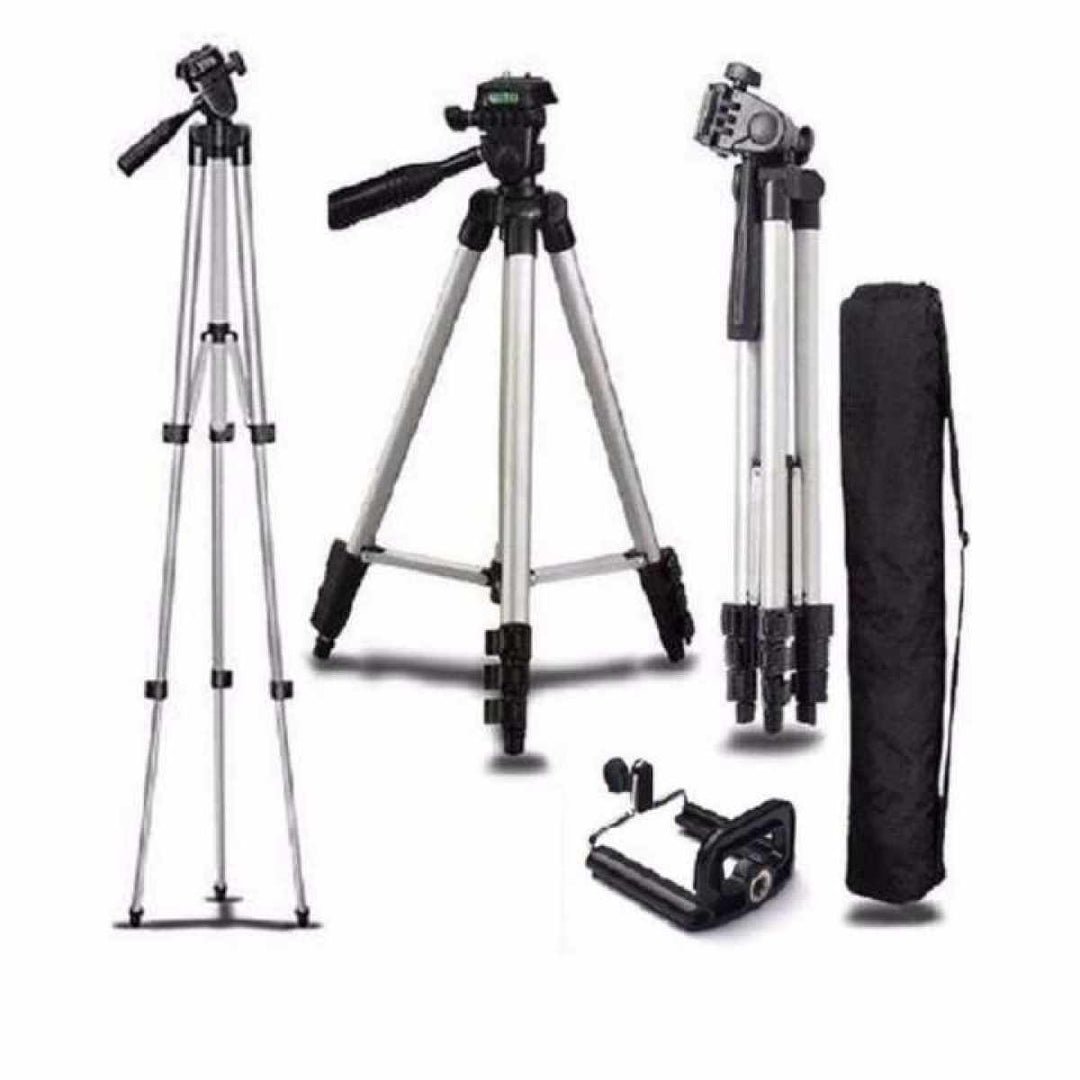 In Stock Now! Portable and Lightweight 3110 360° Phone Tripod Stand with Bubble Level - Your Camera Tripod Solution
